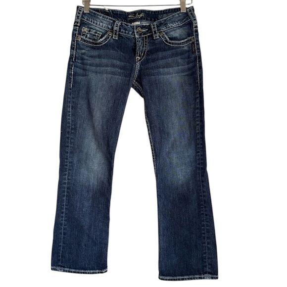 Silver Low Rise Santorini Cropped Blue Jeans Size 28 - Picture 10 of 10